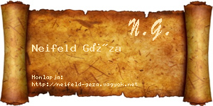 Neifeld Géza névjegykártya